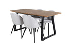 Venture Home Velvet & Inca Matstolar 2-pack Grå + Rektangulära Matbord 160 x 85 Valnöt