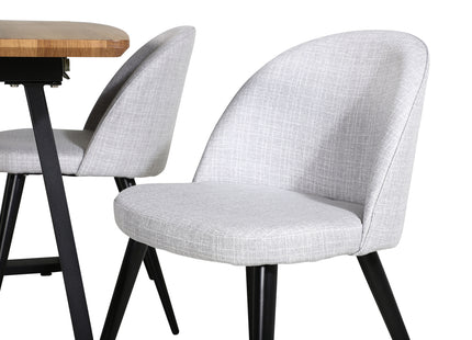 Venture Home Velvet & Inca Matstolar 2-pack Grå + Rektangulära Matbord 160 x 85 Valnöt