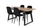 Venture Home Polar & Inca Matstolar 2-pack Svart + Rektangulära Matbord 160 x 85 Valnöt