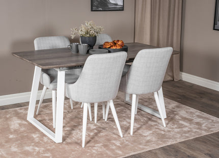 Venture Home Plaza & Inca Matstolar 2-pack Grå + Rektangulära Matbord 160 x 85 Nature