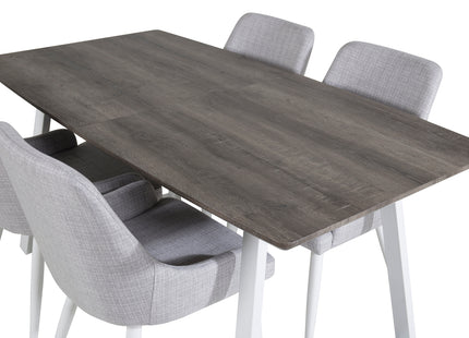 Venture Home Plaza & Inca Matstolar 2-pack Grå + Rektangulära Matbord 160 x 85 Nature
