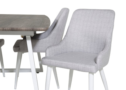 Venture Home Plaza & Inca Matstolar 2-pack Grå + Rektangulära Matbord 160 x 85 Nature