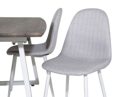 Venture Home Polar & Inca Matstolar 2-pack Grå + Rektangulära Matbord 160 x 85 Nature