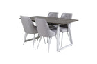 Venture Home Inca & Velvet Deluxe Rektangulära Matbord 160 x 85 Nature + Matstolar 2-pack Ljusgrå