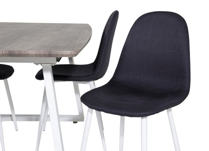 Venture Home Polar & Inca Matstolar 2-pack Svart + Rektangulära Matbord 160 x 85 Nature