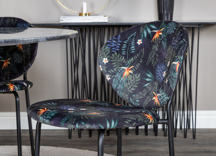 Venture Home Vault & Estelle Matstolar 2-pack Svart + Runda Matbord ⌀106 Mörkgrå