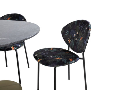 Venture Home Vault & Estelle Matstolar 2-pack Svart + Runda Matbord ⌀106 Mörkgrå