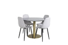 Venture Home Polar & Estelle Matstolar 2-pack Grå + Runda Matbord ⌀106 Mörkgrå