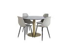 Venture Home Polar & Estelle Matstolar 2-pack Grå + Runda Matbord ⌀106 Mörkgrå