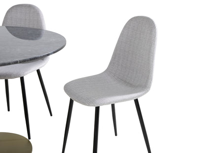 Venture Home Polar & Estelle Matstolar 2-pack Grå + Runda Matbord ⌀106 Mörkgrå