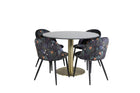 Venture Home Velvet & Estelle Matstolar 2-pack Svart + Runda Matbord ⌀106 Mörkgrå