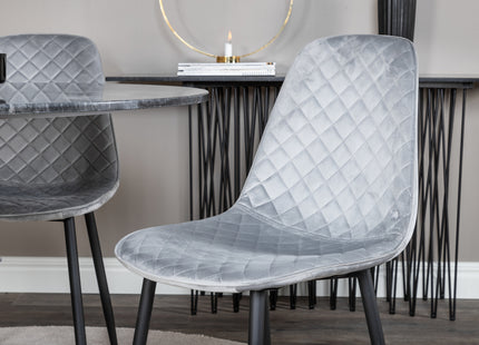 Venture Home Polar & Estelle Matstolar 2-pack Grå + Runda Matbord ⌀106 Mörkgrå