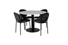 Venture Home Vault & Estelle Matstolar 2-pack Svart + Runda Matbord ⌀106 Vit