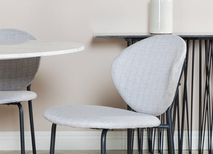Venture Home Vault & Estelle Matstolar 2-pack Grå + Runda Matbord ⌀106 Vit