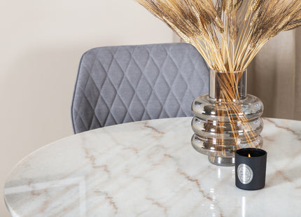 Venture Home Gemma & Estelle Matstolar 2-pack Grå + Runda Matbord ⌀106 Vit