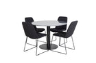 Venture Home Muce & Estelle Matstolar 2-pack Svart + Runda Matbord ⌀106 Mörkgrå