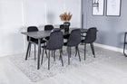Venture Home Sleek & Polar Rektangulära Matbord 195 x 95 Svart + Matstolar 2-pack Svart