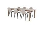 Vind & Venture Home Slider & Polar Rektangulära Matbord 170 x 95 Whitewash + Matstolar 2-pack Beige