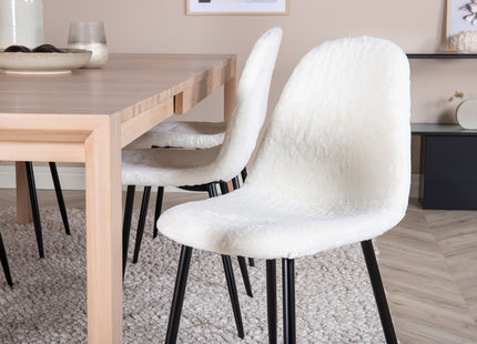 Vind & Venture Home Slider & Polar Rektangulära Matbord 170 x 95 Whitewash + Matstolar 2-pack Vit