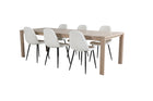 Vind & Venture Home Slider & Polar Rektangulära Matbord 170 x 95 Whitewash + Matstolar 2-pack Vit
