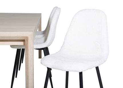 Vind & Venture Home Slider & Polar Rektangulära Matbord 170 x 95 Whitewash + Matstolar 2-pack Vit