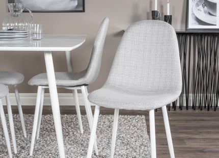 Venture Home Polar Rektangulära Matbord 120 x 75 Vit + Matstolar 2-pack Grå