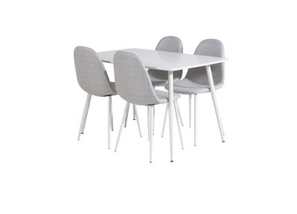 Venture Home Polar Rektangulära Matbord 120 x 75 Vit + Matstolar 2-pack Grå