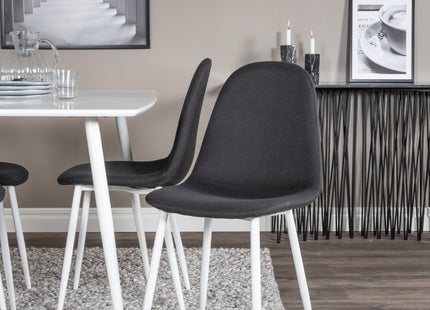 Venture Home Polar Rektangulära Matbord 120 x 75 Vit + Matstolar 2-pack Svart
