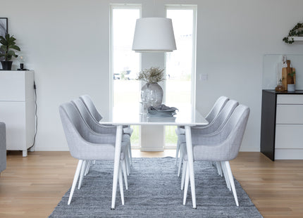 Venture Home Plaza & Polar Matstolar 2-pack Grå + Rektangulära Matbord 180 x 90 Vit