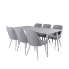 Venture Home Plaza & Polar Matstolar 2-pack Grå + Rektangulära Matbord 180 x 90 Vit
