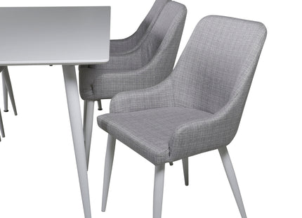 Venture Home Plaza & Polar Matstolar 2-pack Grå + Rektangulära Matbord 180 x 90 Vit
