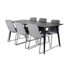 Venture Home Muce & Dipp Matstolar 2-pack Grå + Rektangulära Matbord 180 x 90 Svart