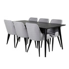 Venture Home Plaza & Dipp Matstolar 2-pack Grå + Rektangulära Matbord 180 x 90 Svart