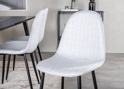 Venture Home Dipp & Polar Rektangulära Matbord 180 x 90 Svart + Matstolar 2-pack Grå