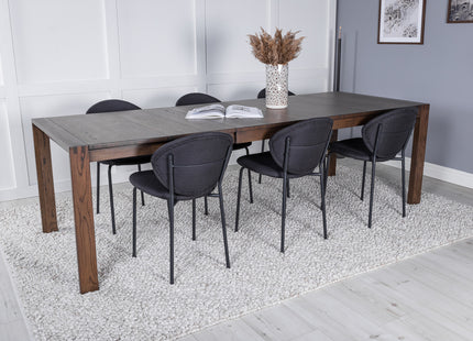 Vind & Venture Home Slider & Vault Rektangulära Matbord 170 x 95 Nature + Matstolar 2-pack Svart