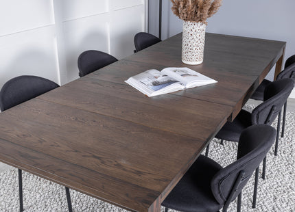 Vind & Venture Home Slider & Vault Rektangulära Matbord 170 x 95 Nature + Matstolar 2-pack Svart