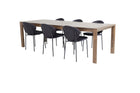 Vind & Venture Home Slider & Vault Rektangulära Matbord 170 x 95 Nature + Matstolar 2-pack Svart