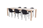 Vind & Venture Home Slider & Vault Rektangulära Matbord 170 x 95 Whitewash + Matstolar 2-pack Svart