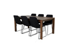 Vind & Venture Home Slider & Muce Rektangulära Matbord 170 x 95 Nature + Matstolar 2-pack Svart