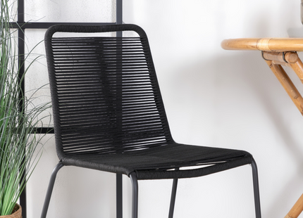 Venture Home Cane & Lindos Cafebord Utomhus Med 2st Matstolar Svart/Natur