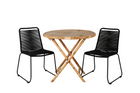 Venture Home Cane & Lindos Cafebord Utomhus Med 2st Matstolar Svart/Natur