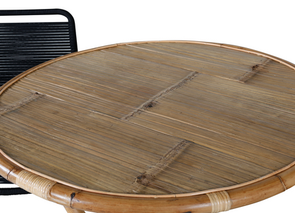 Venture Home Cane & Lindos Cafebord Utomhus Med 2st Matstolar Svart/Natur