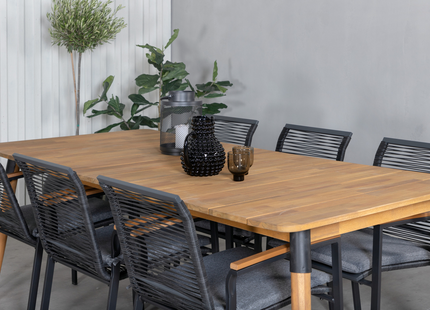 Venture Home Julian, Dallas Matgrupp Utomhus Med 6st Matstolar Svart