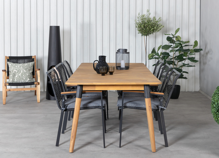 Venture Home Julian, Dallas Matgrupp Utomhus Med 6st Matstolar Svart