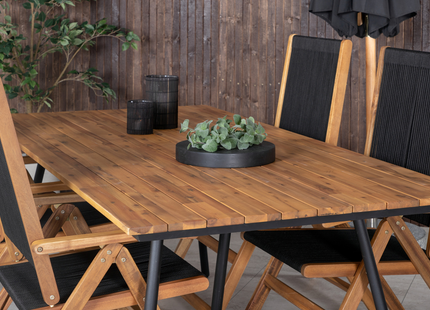 Venture Home Little John & Chan Matgrupp Utomhus Med 4st Matstolar Svart/Natur