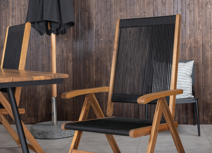 Venture Home Little John & Chan Matgrupp Utomhus Med 4st Matstolar Svart/Natur