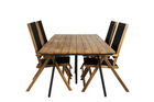 Venture Home Little John & Chan Matgrupp Utomhus Med 4st Matstolar Svart/Natur