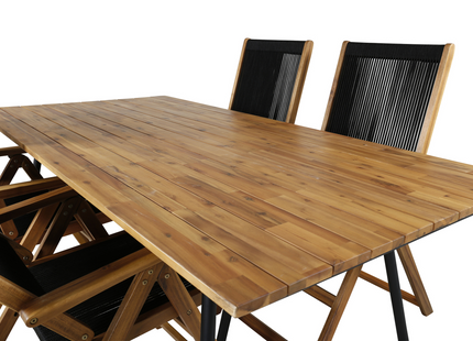 Venture Home Little John & Chan Matgrupp Utomhus Med 4st Matstolar Svart/Natur