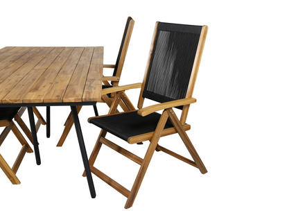 Venture Home Little John & Chan Matgrupp Utomhus Med 4st Matstolar Svart/Natur