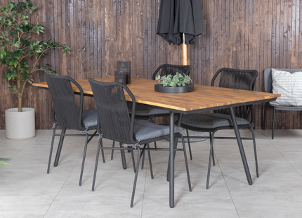 Venture Home Chan, Julian Matgrupp Utomhus Med 4st Matstolar Svart